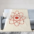thumbnail image 1 of Atom Icon Throw Blanket, Fluffy Soft Cozy Blanket Flannel Plush Microfiber Couch Throw 80"x60", 1 of 7