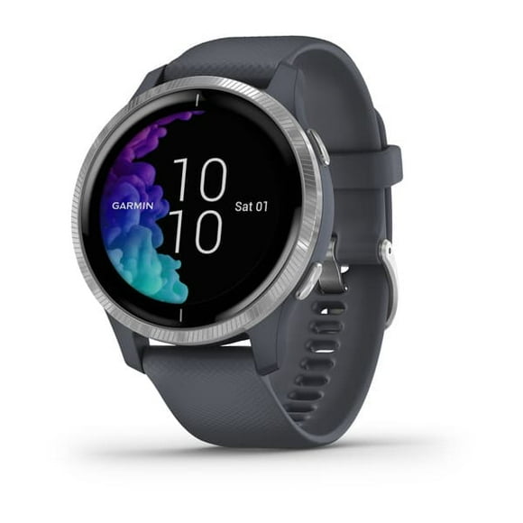 Garmin GPS Watch 010-N2173-01 Venu; Sports Watch; Blue Granite Case/Silver Bezel; Refurbished