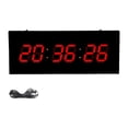 thumbnail image 1 of Reloj de pared Digital LED, Reloj de escritorio, decoración del hogar, brillo ajustable, despertador Rectangular montado en la pared para dormitorio y Rojo Digital, 1 of 8
