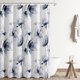 thumbnail image 1 of Cortina de ducha con diseño floral azul, tela azul marino y blanca, juego de cortinas de ducha con flores de acuarela, moderna y bonita cortina de baño de tela impermeable con 12 ganchos de 182,88 x, 1 of 6