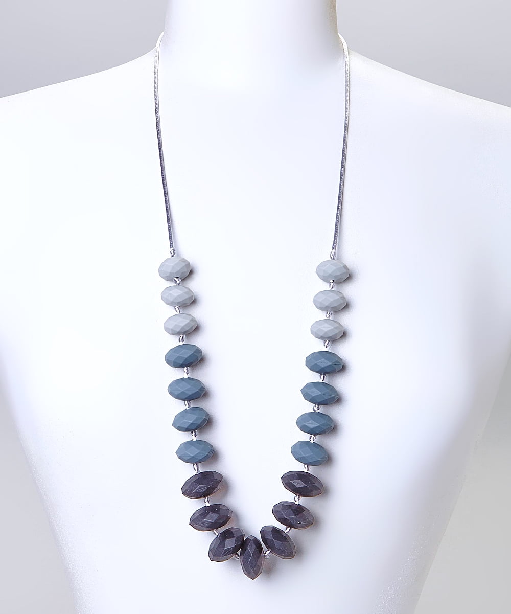 Linny Teething Teething Necklace Faceted Beads 'Black Ombre