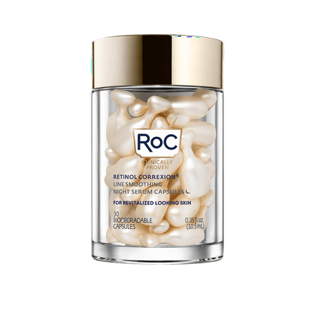 RoC Retinol Correxion Line Smoothing Night Serum Capsules with RoC Retinol, Clinically Proven, 30ct