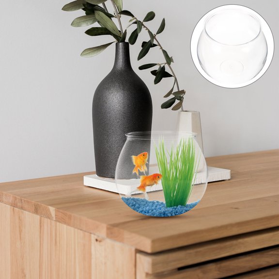 Nicehomfit 3Pcs Clear Plastic Household Fish Tank with Stylish Globe Fish Bowl Design