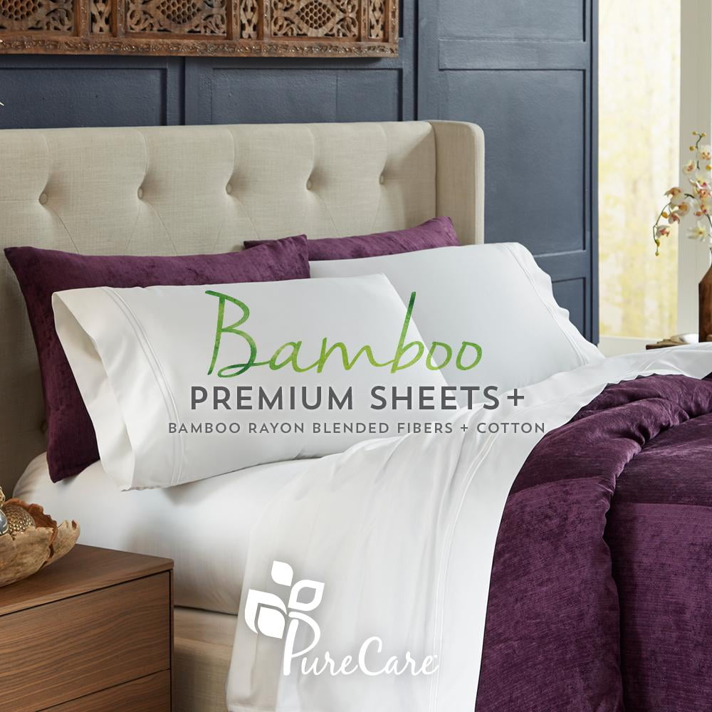 New Purecare Bamboo Elemnet Terrene Premium Queen Dove Gray Sheet Set 70% Bamboo, 30% Rayon