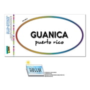 Guanica, PR - Puerto Rico - Rainbow - City State - Oval Laminated Sticker