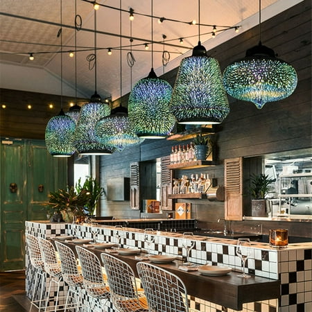 Ceiling Lighting Bar Creativity 3D Glass Fireworks LED Ceiling Lights Modern Chandelier Glass Pendant Lamp Fixture for Kitchen Hallway Bathroom Bar ()