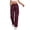Wine #043, variant on Women's Cargo Pants Baggy Jeans High Waisted Casual Stretchy Wide Leg Streetwear with 4 Pockets for Women Dark Gray S