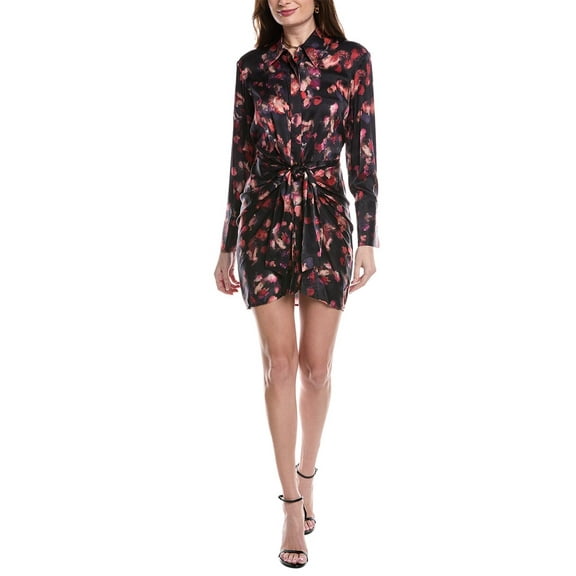 A.L.C. womens  Mia Silk-Blend Shirtdress, 12, Blue