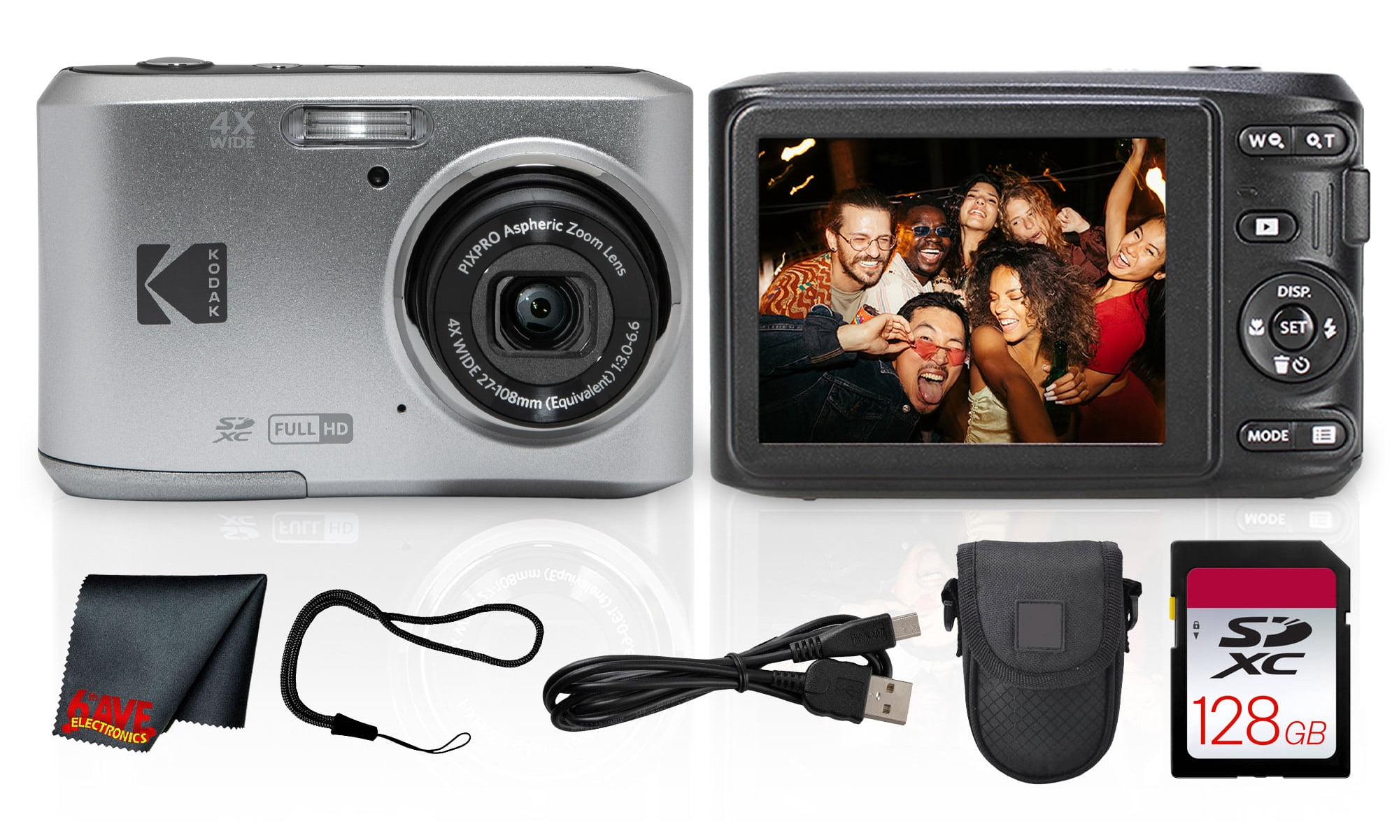 Kodak Pixpro FZ45 Point Shoot Camera Bundle, Black + 1 Yr Warranty