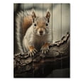thumbnail image 3 of Designart "Taupe Chestnut Creature Chipmunk" Animals Print on Natural Pine Wood, 3 of 5