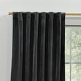 thumbnail image 6 of Modern Velvet Solid Light Filtering Window Curtain Panel Pair, Gray, 6 of 11