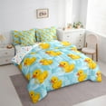 thumbnail image 3 of jejeloiu Cute Rubber Ducks 7 Pieces Bedding Comforter Set,Abstract Geometric Check Full Bedding Set,Cartoon Animal Fitted Sheet Flat Sheet For Kids,Luxury Bedroom Decor Reversible, 3 of 8