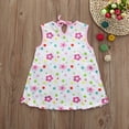 thumbnail image 5 of Fesfesfes Toddler Girls Vest Cute Baby Flower Printed Kids Dress Children Dot Striped Tees Dress T-Shirt Vest Under $10, 5 of 7
