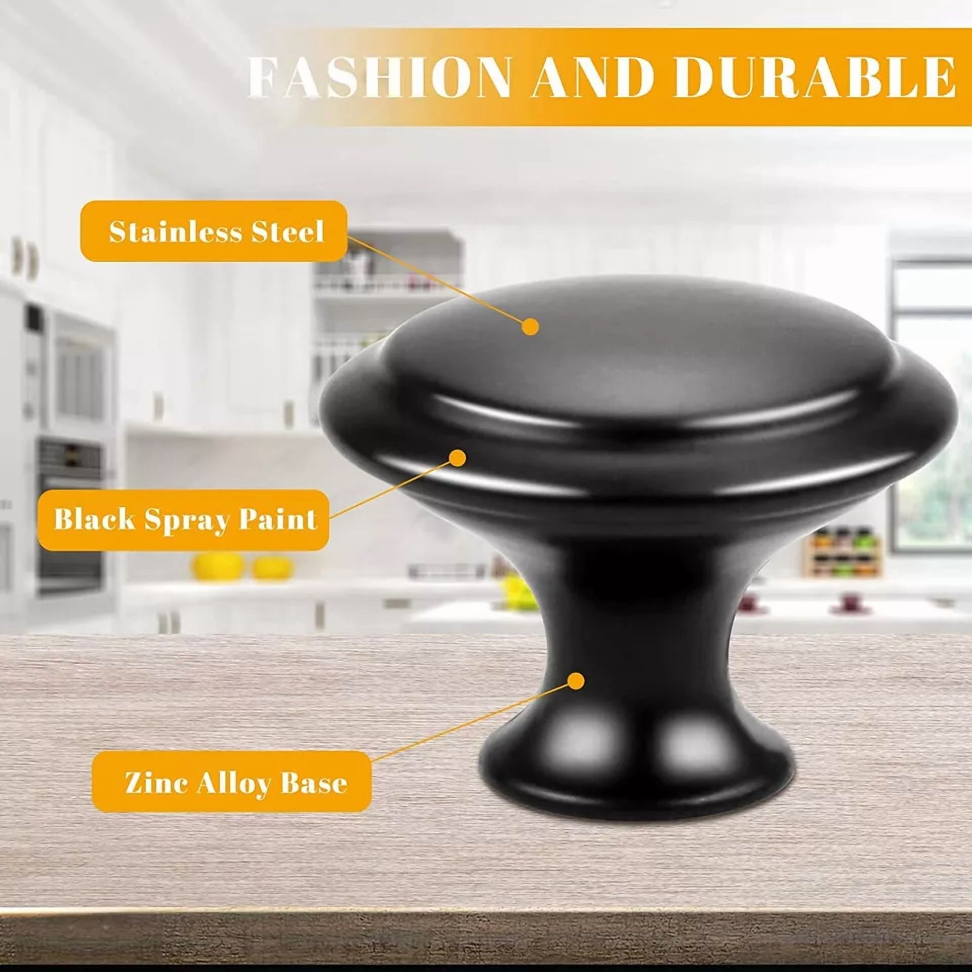 40 Pcs Cabinet Knobs Hardware Bedroom Kitchen Drawer Cupboard Handle Pulls Black