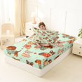 thumbnail image 4 of Manfei Cartoon Puppy Twin Fitted Sheet, Love Heart Dog Bedding, Green, 2-Piece, 1 Fitted Sheet and 1 Pillowcase, 4 of 6