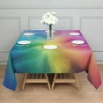 thumbnail image 3 of Rainbow Tie Dye Swirl Pattern Square Tablecloth,Waterproof Square Table Cover,Wipeable Spillproof Washable Table Cover for Home Kitchen Party Decor 42"X42"(107x107cm), 3 of 6