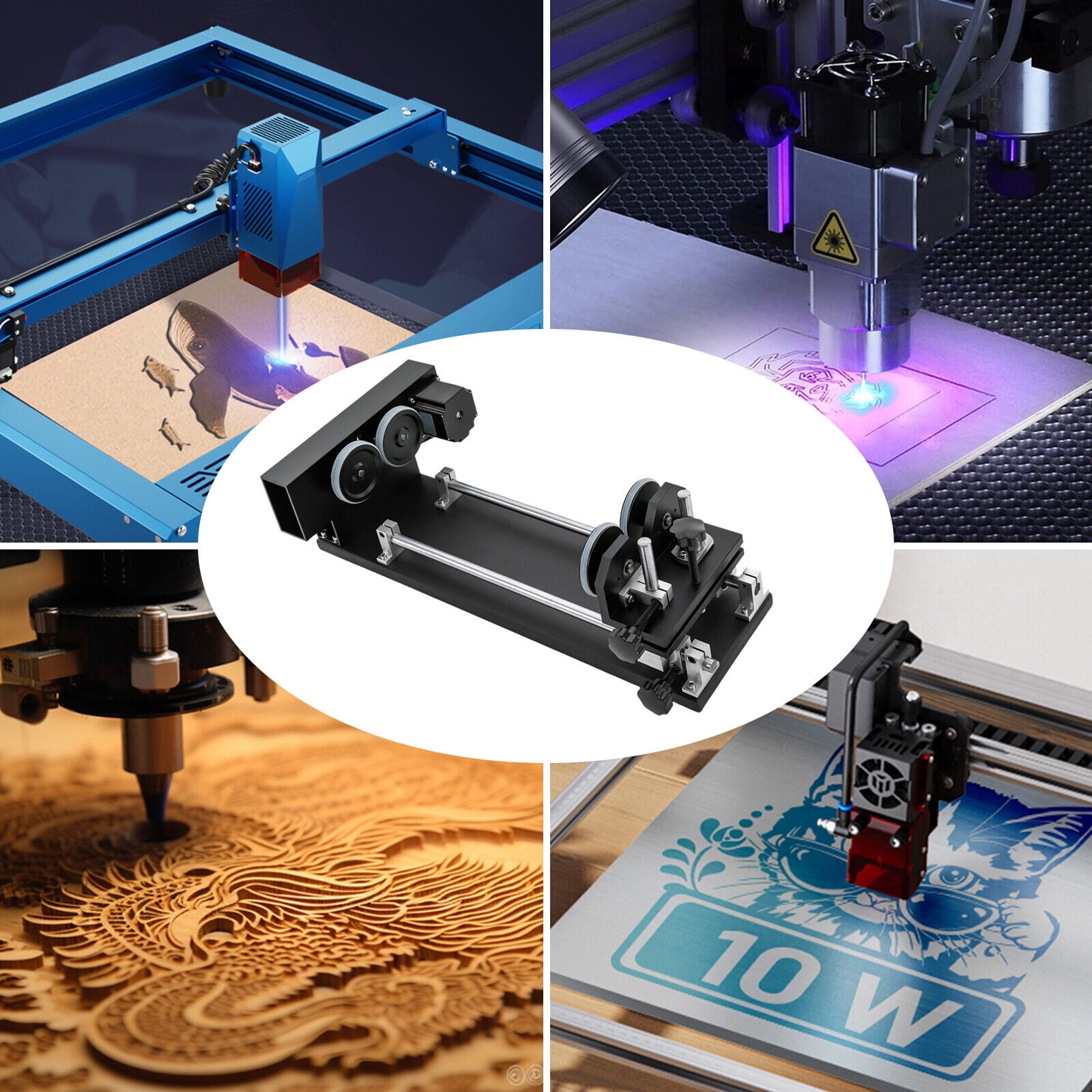 Laser Roller Rotary Axis Engraver Attachment for CO2 Laser Engravers Machine