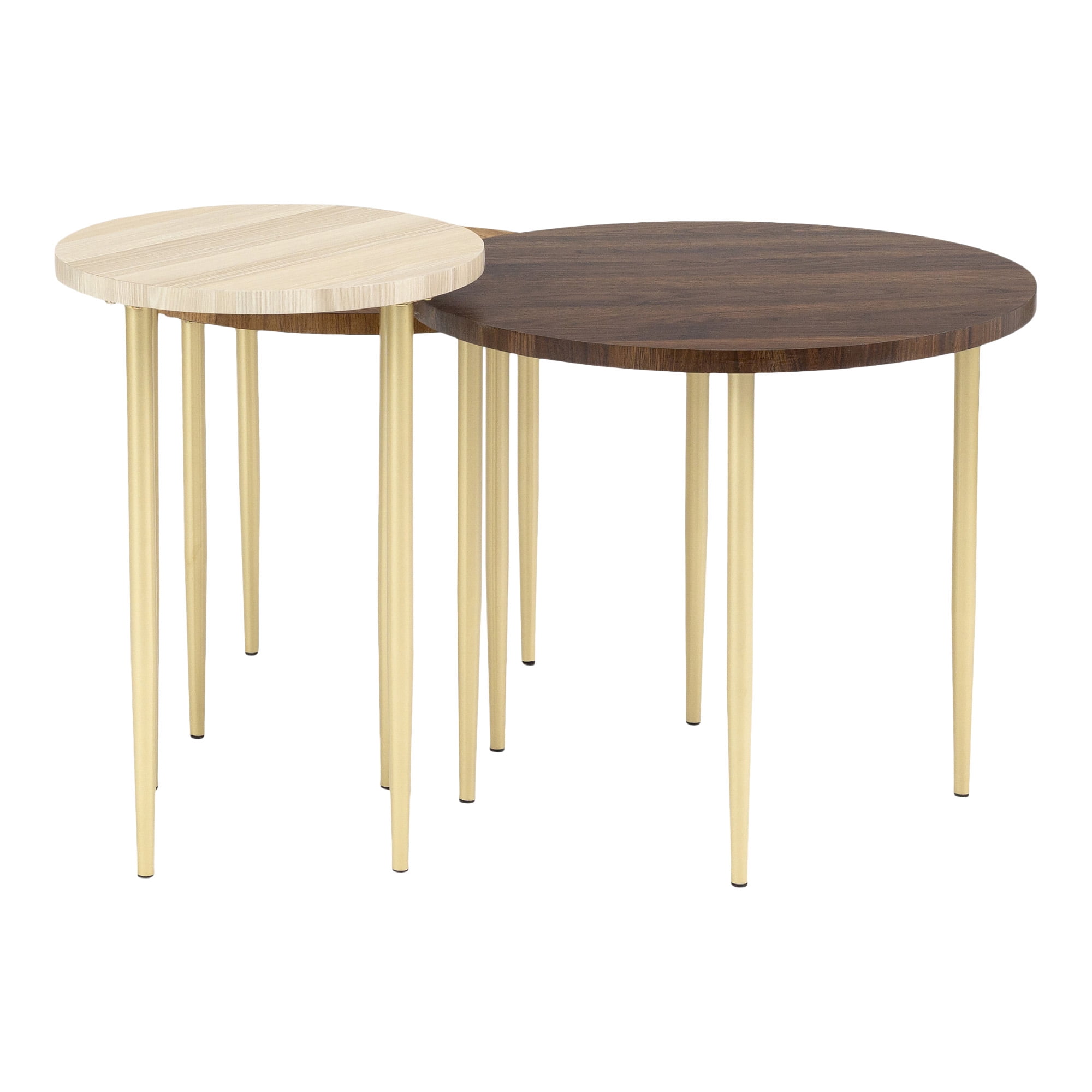 Desert Fields Camelia 3-Piece Nesting Coffee Table Set, Dark Walnut