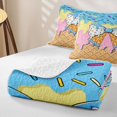 thumbnail image 4 of Manfei Watercolor Bowknot Quilt Full,Drippy Ice Cream Pattern Full Bedspread Sets,3 Pieces,1 Coverlet and 2 Pillowcases, 4 of 7