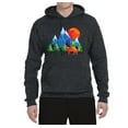 thumbnail image 2 of Neon Colorful California Bear Sunset Cali Redwoods | Mens Fashion Hooded Sweatshirt Graphic Hoodie, Heather Black, X-Large, 2 of 4