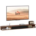 thumbnail image 1 of HOMCOM Meuble Télé Flottant de 71 Pouces, Console Multimédia Murale, Noyer, 1 of 10