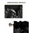 thumbnail image 6 of Black Dandelion Living Room Curtains 2 Panel, Spring Modern Minimalist Country Flower Cafe Window Treatment, Farmhouse Bedroom Bathroom Kitchen Curtains Drapes 104"x54", 6 of 6
