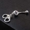 thumbnail image 3 of Piercing para el ombligo de acero quirúrgico de 14 g con circonitas cúbicas., 3 of 3
