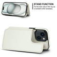 thumbnail image 5 of Detachable Wallet Case for iPhone 15 RFID Blocking Card Slots Holder Premium PU Leather Magnetic Kickstand Shockproof Removable Flip Protective Cover 6.1 inch, White, 5 of 11