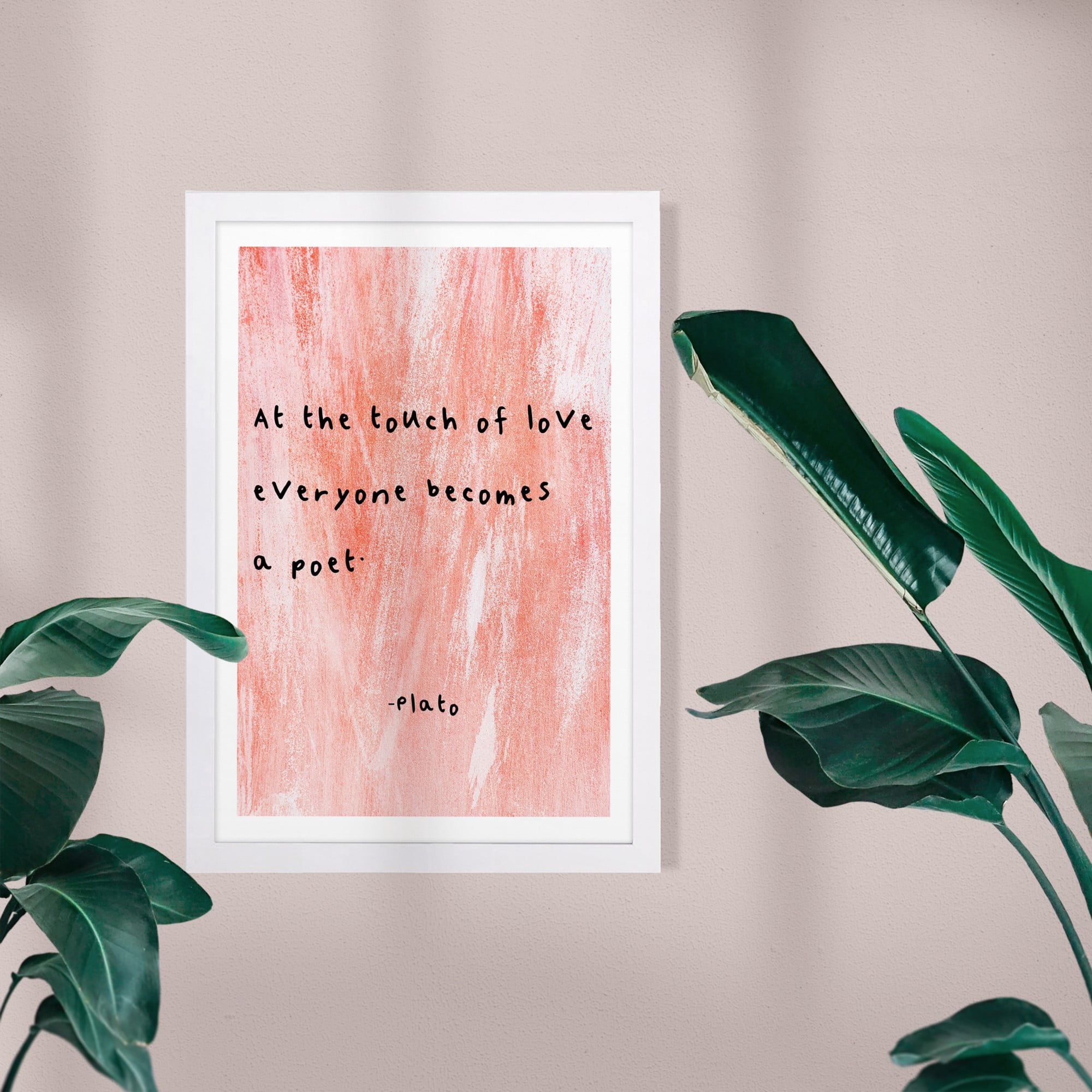 Wynwood Studio Typography and Quotes Framed Wall Art Prints 'Touch of Love' Love Quotes and Sayings Home Décor - Orange, Black, 13" x 19"