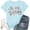 Blue, variant on Women's Casual Basic Ops Spring Cute Short Sleeve Tops Crew Neck It's My Birthday Print Y2K T Shirts