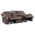 thumbnail image 5 of Pemberley Row Microfiber Brown Sofa Rectangular Power Reclining with USB Charging 86.5" x 40.5" x 37.5", 5 of 9