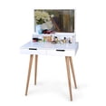 thumbnail image 2 of CRO Decor Maximilien Solid Wood 32'' Wide Vanity Table with Mirror-White, 2 of 15
