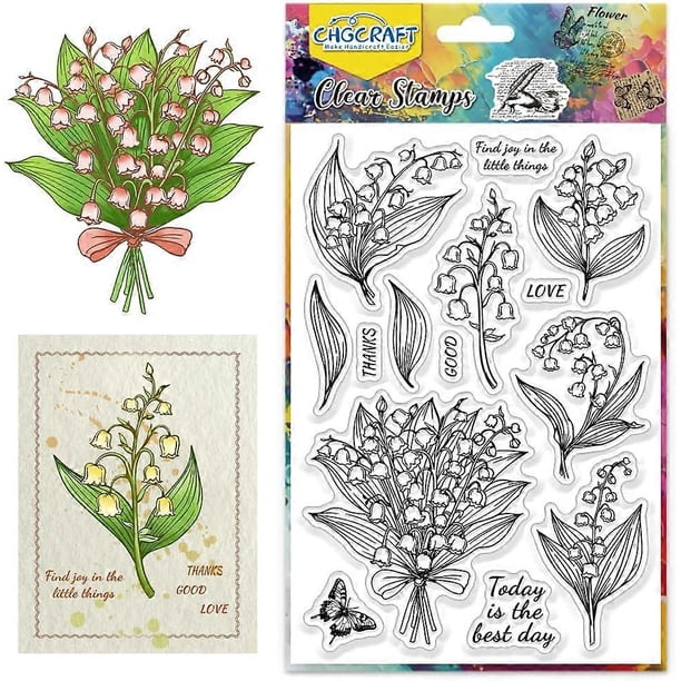 Lily of The Valley Clear Stamps Flowers and Leaves Stamp Bouquet ...