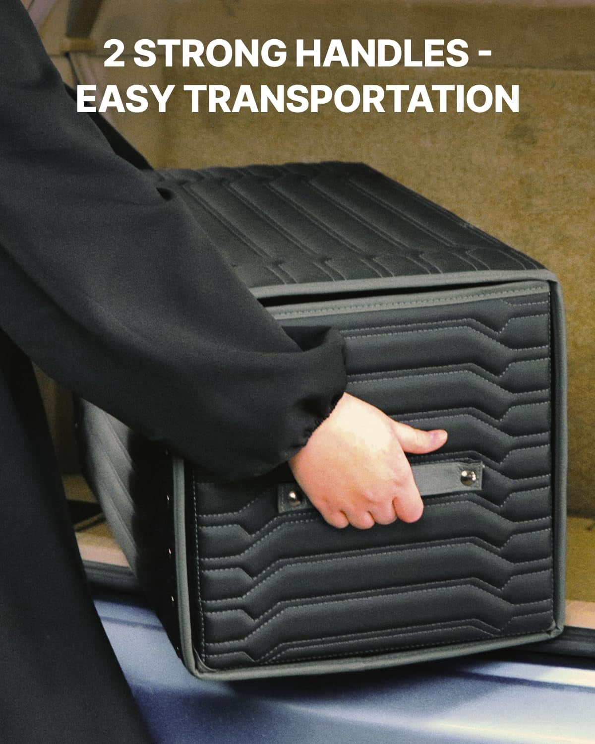 Owleys Eco-Leather SUV and Car Trunk Organizer Storage Bin with Lid Highway 1 Pc