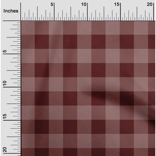 oneOone Polyester Lycra Fabric Gingham Check Printed Fabric 1 Yard 56 Inch Wide