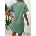 thumbnail image 3 of Vestido Acelit Primavera-Verano con cuello de solapa para mujer, verde, talla M, 3 of 4