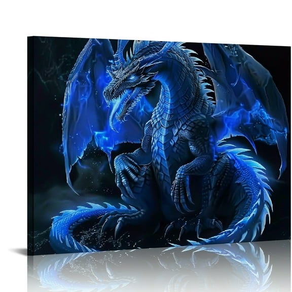 FCXZI Dragon Canvas Prints Wall Art Decor for Home Living Room Bedroom Kitchen Bathroom Office Salon, Modern Ready To Hang Room Home Art Decor 16x12in
