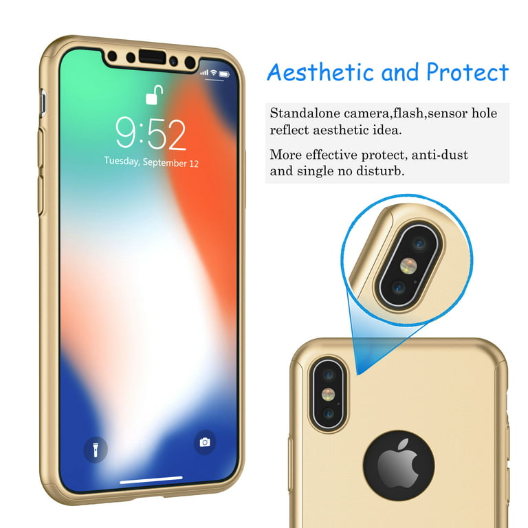 padle Følelse snemand Cases for Apple iPhone XS Max / iPhone XS / iPhone XR / iPhone X, Njjex  Ultra Thin Hard Slim Case Full Protective With Tempered Glass Screen  Protector Case Cover -Rose Gold - Walmart.com