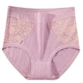 thumbnail image 2 of ylioge Womens Cotton-Underwear Panties Plus Size XL-6X High Waisted Briefs Ladies Lace Splice Stretchy Full Coverage Leakproof Brief, 2 of 3