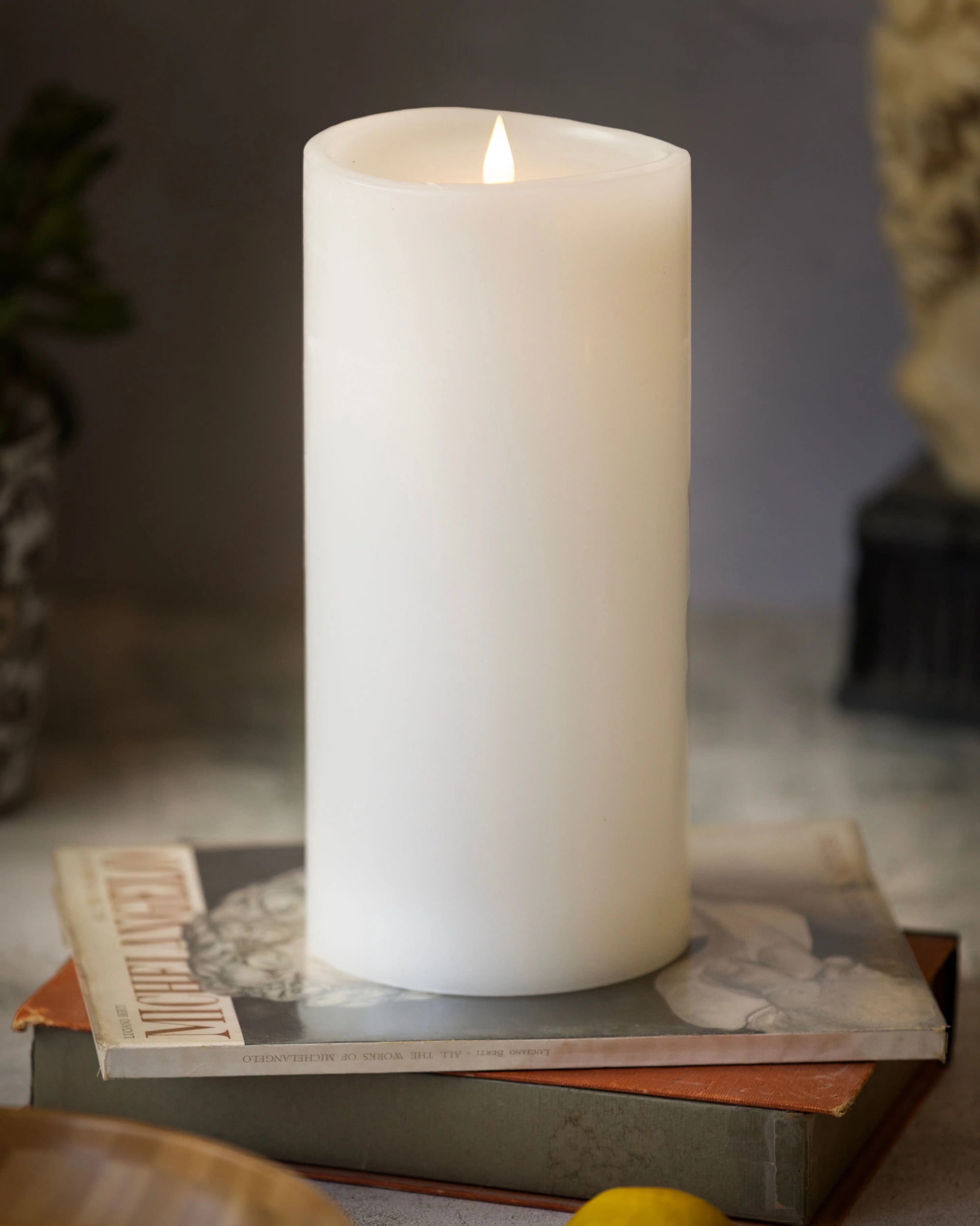 Seasonal LLC 3" x 7" Paraffin Realistic Adjustable Brightness LED Gold Flameless Pillar Candle