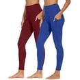 thumbnail image 2 of LIaqionyy 2 Pack Legging for Womens High Waisted Soft Workout Yoga Running Stretchy Legging Slim Pants with Pockets, 2 of 7