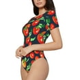 thumbnail image 2 of Easygdp Tomatoes Women'S Waist-Cinching Short-Sleeved Onesie, Olastic Onesiet,Snaps At Bottom,Easy To Put On And Take Off - Small, 2 of 9
