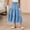 Blue, variant on Girls Midi Skirts, Casual Summer Elastic Waist Below the Knee Dancing Skirts Blue Size 12-13T