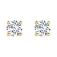 thumbnail image 3 of 1 Carat 4-Prong Set Diamond Stud Earrings in 14K Yellow Gold - IGI Certified, 3 of 6