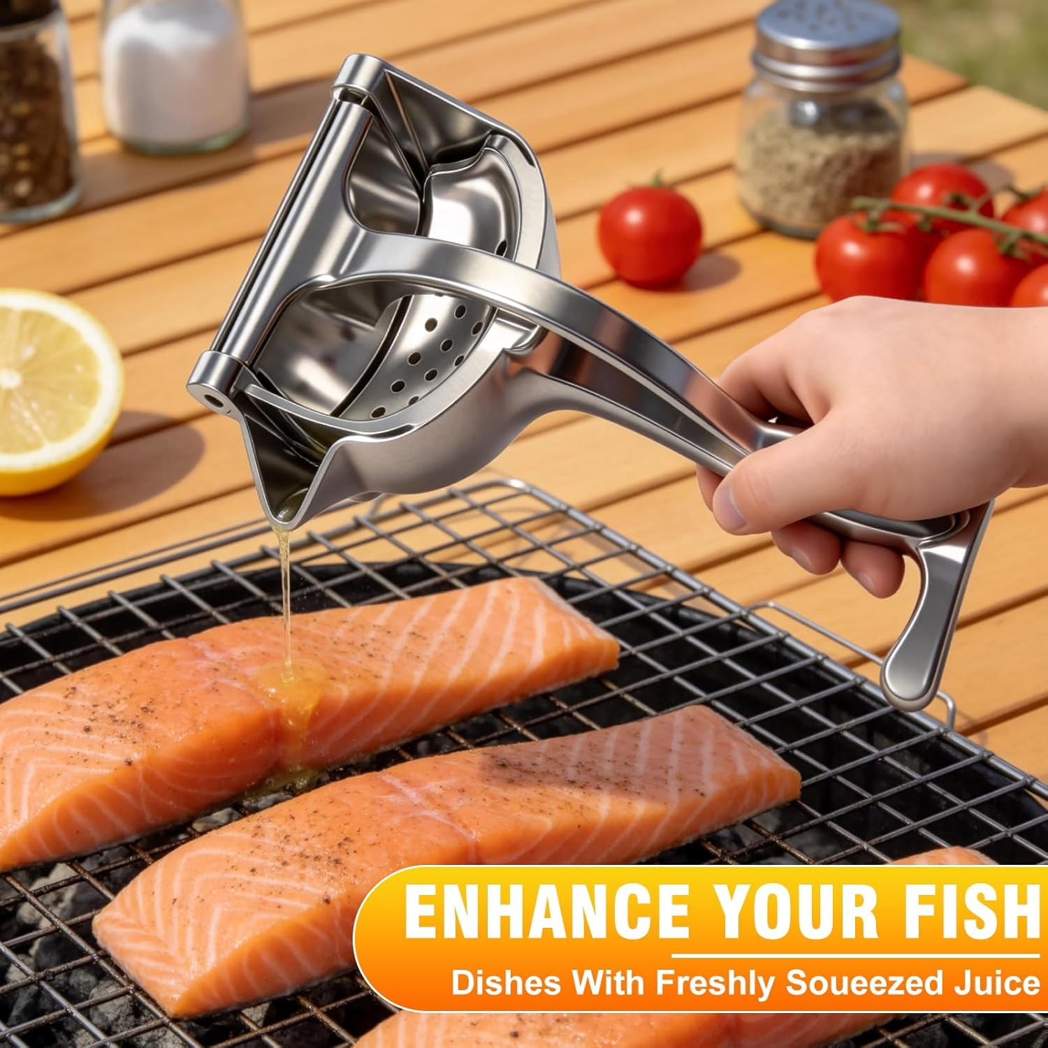 KANOHENO Hand Juicer Squeezer,Heavy Duty Manual Fruit Juicer Press with Large Capacity,Detachable Aluminum Alloy Juice Extractor