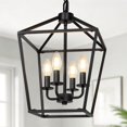 thumbnail image 1 of 4 Light Chandelier, Industrial Ceiling Light Blac, 1 of 8