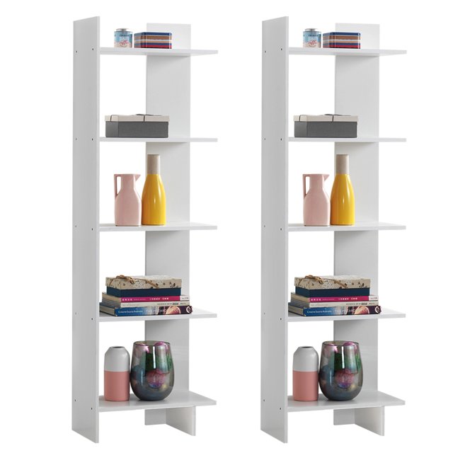Patiojoy Ensemble de 2 Étagères de Rangement Modernes à 5 Niveaux Séparateur de Pièce