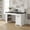 White, variant on Oufan 55" Modern Desk, Wood Office Desk w/ Power Outlets & Keyboard Tray, Drawer & Storage Cabinet, Gaming Desk w/ Pegboard for Home Office, White