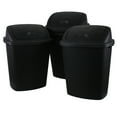 thumbnail image 2 of DynkoNA 10 Gallon Plastic Swing Top Trash Can, Pack of 4 Swing Top Trash Can for Kitchen, Office, Black, 2 of 6