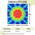 thumbnail image 2 of Rainbow Tie Dye Mandala Pattern Square Fitted Tablecloth with Elastic Edge,Square Table Cover,Washable Elastic Table Cover for Home Kitchen Party Decor 36"x36", 2 of 6